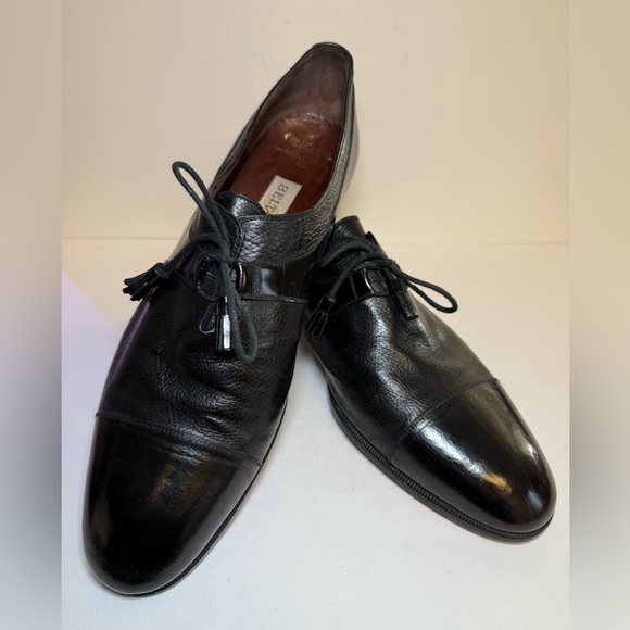Black Beltrami Leather Men\'s Dress Shoes Size 10.5 main image 9